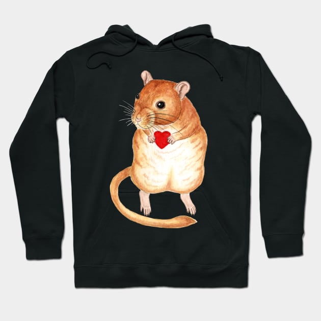 Gerbil with Heart Hoodie by WolfySilver